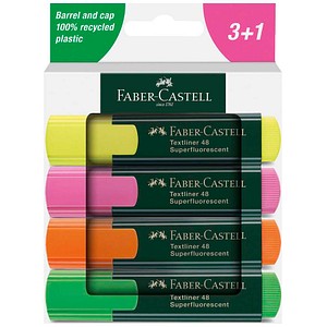 Faber-Castell Textliner 48 - Textmarker - Grün, Orange, Rosa, Gelb