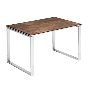 röhr höhenverstellbarer Schreibtisch braun rechteckig