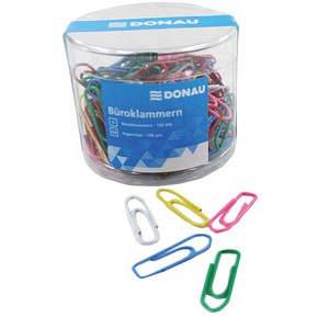 9004546394587 - Briefklammer - 28 mm sortiert Dose 9004546394587 DONAU 150 Stück