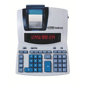 ibico® Tischrechner druckend 1491X weiß/blau