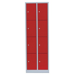 4061815517943 - Schließfachschrank lichtgrau feuerrot 520424 8 Schließfächer 600 x 500 x 1800 cm 4061815517943 LÜLLMANN 4061815517943 - Schließfachschrank lichtgrau feuerrot 520424 8 Schließfächer 600 x 500 x 1800 cm 4061815517943 LÜLLMANN