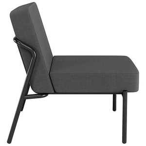 3660141963823 - Sessel meet® by Paperflow MEDSO Klassik S gepolstert Sitzfläche austauschbar B 580 x T 743 x H 736 mm Stoff und Stahl anthrazit mattschwarz