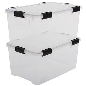 7091039444098 - Aufbewahrungsbox Water Proof 6170 außen 39x59x29cm Polypropylen transparent schwarz 7091039444098 IRIS Ohyama