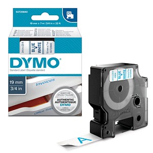 Beschriftungsband D1 S0720840, 19 mm blau auf weiß