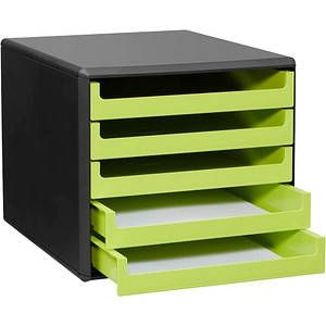 M&M Schubladenbox  lindgrün 30057631, DIN A4 mit 5 Schubladen, 1 St.