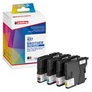 edding EDD-437 schwarz, cyan, magenta, gelb Druckerpatronen kompatibel zu brother LC-985BK/C/M/Y, 4er-Set