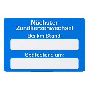 4052301105096 - Aufkleber Nächster Zündkerzenwechsel bei blau weiß 250 St