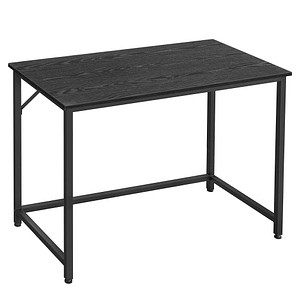 VASAGLE Schreibtisch schwarz rechteckig, 4-Fuß-Gestell schwarz 100,0 x 50,0 cm