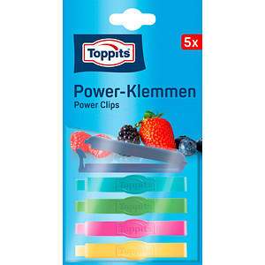 4008871200396 - Toppits® Power Clips - Verschluss-Klemmen zum Verschließen von Beuteln und Tüten aller Art 1 Packung = 5 Stück