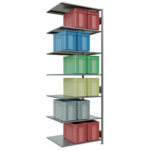 4004514281692 - Schulte Lagertechnik Fachbodenregal-Stecksystem MULTIplus 150 Anbauregal Längenriegel 3000x1000x800 mm 7 Böden verzinkt