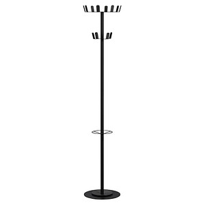 PAPERFLOW Kleiderständer easyCloth Color Range schwarz Metall 12 Haken 35,0 x 175,0 cm