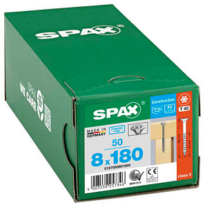 SPAX® Universalschrauben T40 Senkkopf Edelstahl A2 180mm  x 8 mm, 50 St.