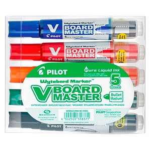 PILOT V-Board Master Whiteboard-Marker farbsortiert 2,0 - 5,0 mm, 5 St.