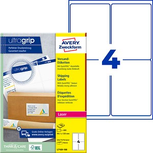 AVERY Zweckform Versandetiketten L7169-100 Etiketten Papier Weiß 400 Stk.
