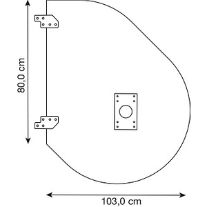 4032062312421 - Anbautisch höhenverstellbar Haziender lichtgrau silber Tropfenform 1030 x 800 x 680 - 760 cm