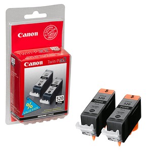2 Canon PGI-520 BK Twin-Pack schwarz Tintenpatronen 2 Canon PGI-520 BK Twin-Pack schwarz Tintenpatronen