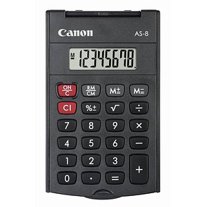 Canon Taschenrechner AS-8 Batterie LCD-Display schwarz 1-zeilig 8-stellig 4960999673615 Canon