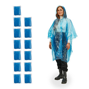 4052025977047 - unisex Einweg-Regenponcho blau Einheitsgröße 4052025977047 relaxdays 13 Stück