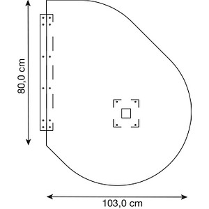 4032062312773 - HAMMERBACHER Anbautisch höhenverstellbar QA81 ahorn grau Tropfenform 1030 x 800 x 680 - 760 cm