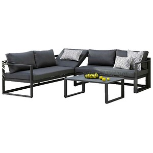 BEST Loungegruppe Rhodos anthrazit Metall, Aluminium, 12-teilig