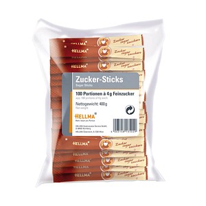 HELLMA Zuckersticks 4 g 100 Stück