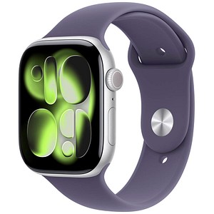 0195950630879 - Apple Watch Series 11 GPS + Cellular 46mm Silber Aluminium Case mit Nebelviolett Sport Band - M L