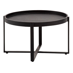 4251757712845 - Couchtisch Sofatisch Massivholz Schwarz 60x60x35cm Wohnzimmertisch Rund