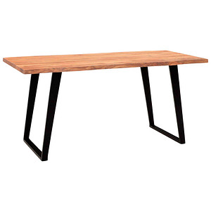 WOHNLING Esstisch akazie rechteckig, U-Fuß-Gestell schwarz, 180,0 x 90,0 x 76,0 cm