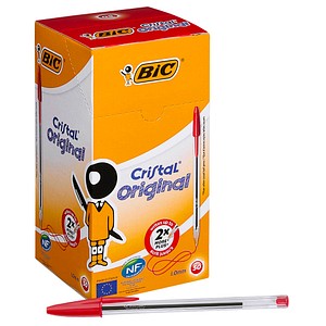 0070330129634 - Kugelschreiber Cristal transparent rot Mine 04mm Schreibfarbe rot 0070330129634 BIC 50 Stück