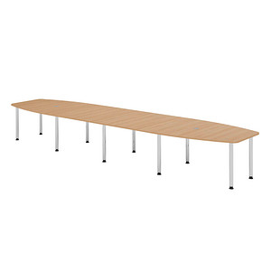 4032062315682 - HAMMERBACHER Konferenztisch KT52C eiche Tonnenform Rundrohr chrom 5200 x 850 1300 x 720 - 740 cm 4032062315682 - HAMMERBACHER Konferenztisch KT52C eiche Tonnenform Rundrohr chrom 5200 x 850 1300 x 720 - 740 cm