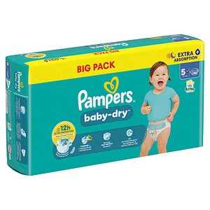 8700216793377 - Windeln baby-dry? BIG PACK  Größe Gr5+ (12-17 kg) für Babys und Kleinkinder 8700216793377 50 Stück