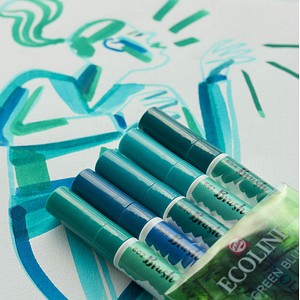 8712079408237 - Brush-Pens Ecoline Brush Pen GreenBlue 5S 10 - 30 mm Grün 8712079408237 - Brush-Pens Ecoline Brush Pen GreenBlue 5S 10 - 30 mm Grün