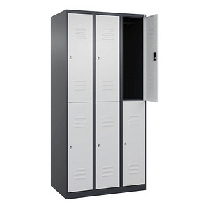 4067521371930 - Spind Classic Plus anthrazitgrau lichtgrau 080300-30-S10054 6 Schließfächer 900 x 500 x 1850 cm 4067521371930 C+P-Möbel 4067521371930 - Spind Classic Plus anthrazitgrau lichtgrau 080300-30-S10054 6 Schließfächer 900 x 500 x 1850 cm 4067521371930 C+P-Möbel