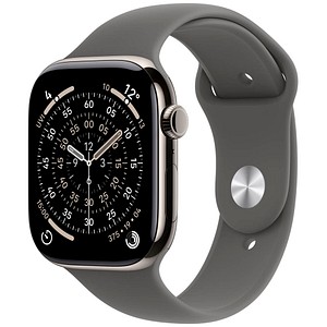 0195950629491 - Apple Watch Series 11 GPS + Cellular 46mm Natur Titanium Case mit Steingrau Sport Band - S M