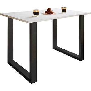 4051814402241 - Holzesstisch H 76 x B 110 x T 50 cm hochwertiges und massives Fußgestell Füße aus Eisen Küchentisch - Xona U 4051814402241 - Holzesstisch H 76 x B 110 x T 50 cm hochwertiges und massives Fußgestell Füße aus Eisen Küchentisch - Xona U