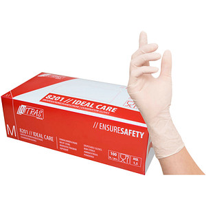 4059904097186 - Einweghandschuhe IDEAL CARE 8201 lebensmittelecht weiß Größe M   8 Latex 4059904097186 100 Stück
