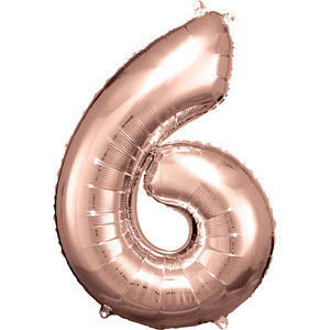0192937142134 - Luftballons Zahl 6 rosé 0192937142134 amscan
