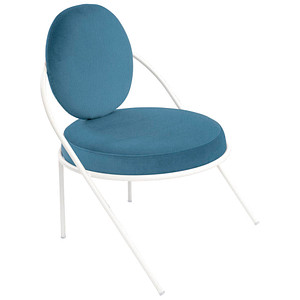 meet powered by PAPERFLOW Sessel SATURNE blau weiß Kunstleder 70,0 x 73,0 x 88,0 cm, 1 St.