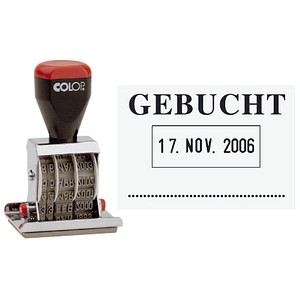 Colop Text- und Datumsstempel 04060/L3 mit Text GEBUCHT + Datum Metall/Kunststoff Schrifthöhe (Datum) 4mm 9004362376385 Colop