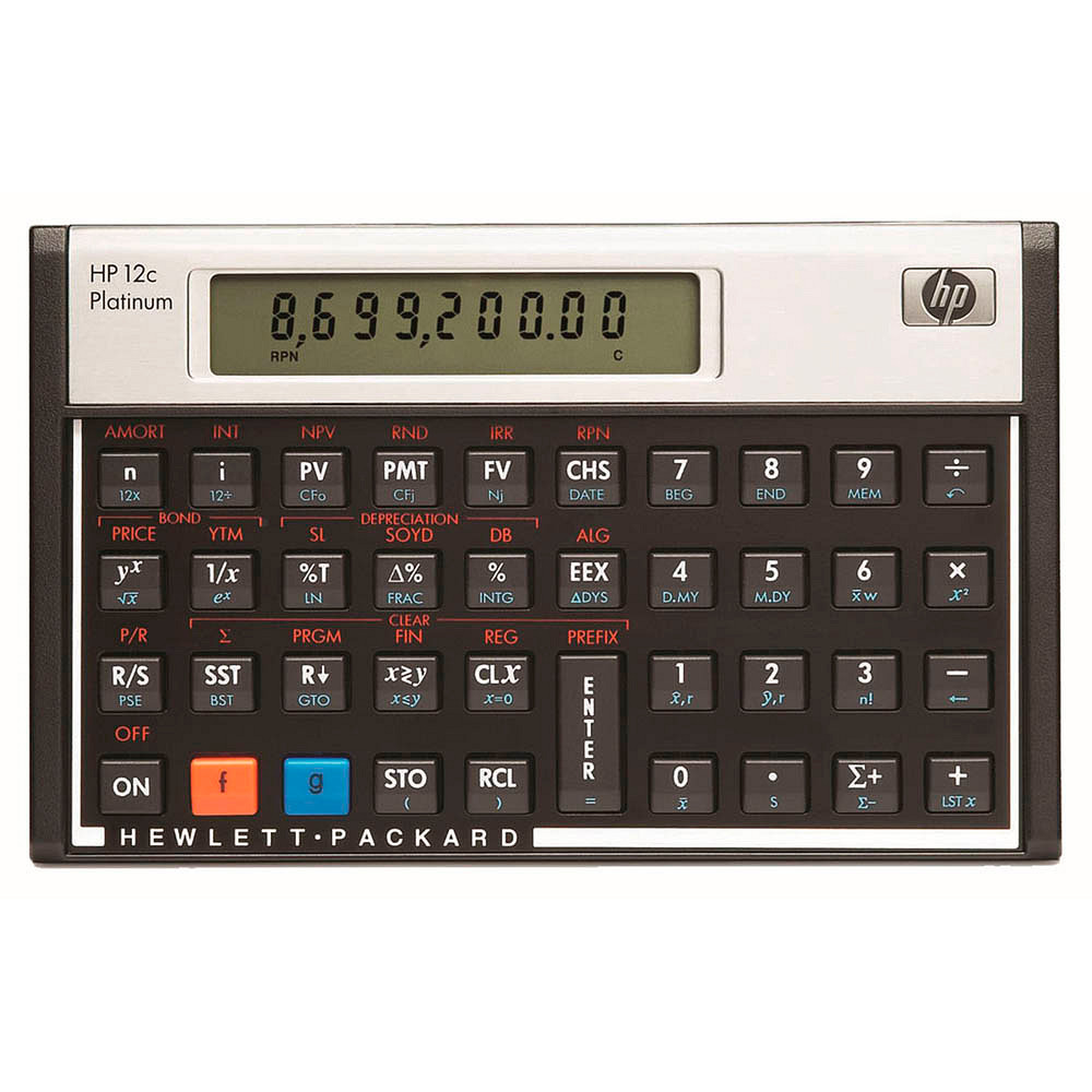 HP 12c Platinum Finanzrechner schwarz/silber
