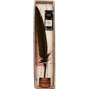 4014509119978 - Schreibset Kalligraphie-Set 3-teilig mit schwarzem Federkiel schwarz