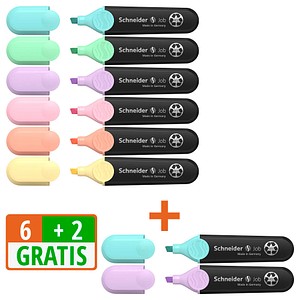 4004675182678 - Textmarker Job 50-115090 Pack 8-farbig sortiert 1-5mm Keilspitze 4004675182678 6 Stück