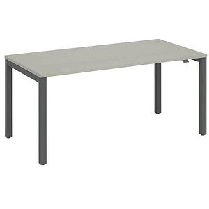 4260672333646 - fm Catro Schreibtisch lichtgrau anthrazit metallic rechteckig 4-Fuß-Gestell grau 2000 x 800 cm