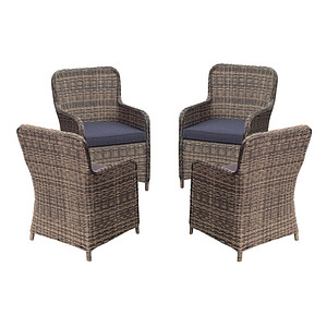 Garden Pleasure Gartenstühle mit Armlehnen BORDEAUX nelkenbraun, Metall, 4 St.