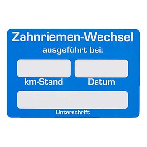 4052301105003 - Aufkleber Zahnriemen-Wechsel ausgeführt bei blau weiß 250 St