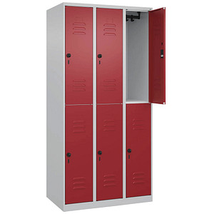 4067521357927 - Spind Classic Plus lichtgrau rubinrot 080300-30-S10001 6 Schließfächer 900 x 500 x 1850 cm 4067521357927 C+P-Möbel