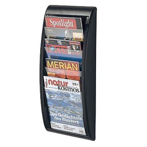 Wandprospekthalter Kompakt anthrazit DIN A4 4 Fächer