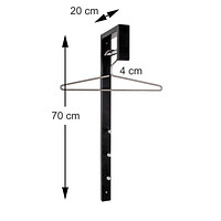 HAKU Möbel Wandgarderobe 37146 eiche Metall 7 Haken 89,0 x 20,0 cm