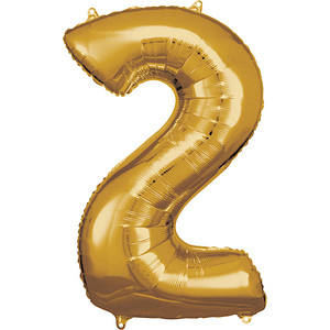 AMSC BALLON 2 GO - AMSCAN Folienballon Zahl 2 gold