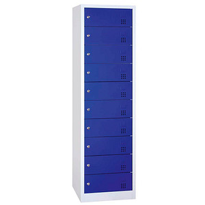 4061815521735 - Schließfachschrank enzianblau lichtgrau 526431 10 Schließfächer 500 x 500 x 1800 cm 4061815521735 LÜLLMANN